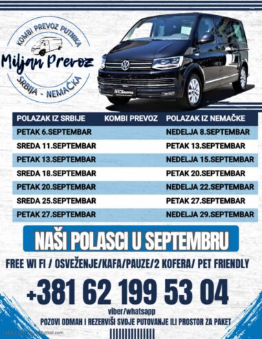 Kombi prevoz Srbija-Nemacka